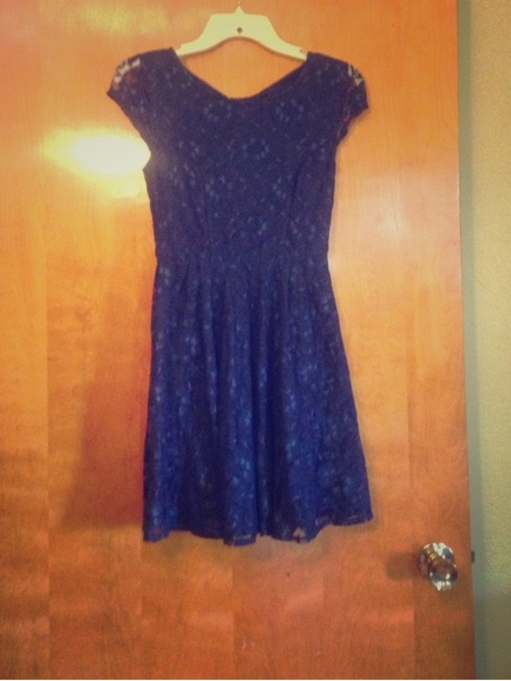 Coach Girls Navy Blue Lace Fit-and-Flare Dress